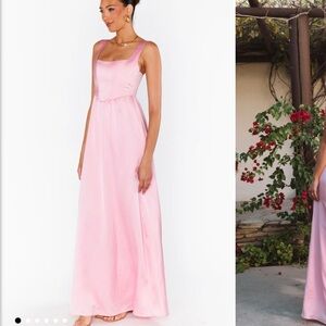 Show Me Your Mumu Nina Maxi Dress ~ Light Pink Luxe Satin | Size: XXL